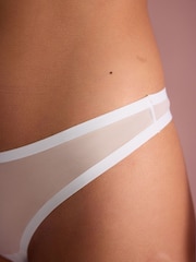 White - Invisible Bonded Mesh Thong - Image 5 of 8