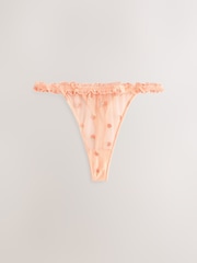 Orange Peach Embroidery Thong - Image 1 of 8