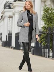 Sosandar Herringbone Longline Coat - Изображение 1 из 5