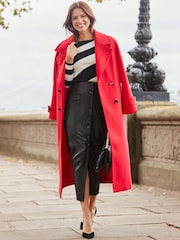 Sosandar Red Oversized Double Breasted Coat - Image 5 of 5