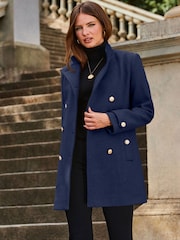 Sosandar Blue Double Breasted Coat - Image 5 of 5