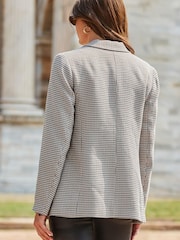 Sosandar Brown Checked Double Breasted Blazer - Image 4 of 5