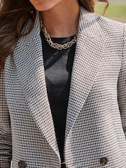 Sosandar Brown Checked Double Breasted Blazer - Image 5 of 5
