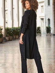 Sosandar Black Embellished Longline Cardigan - Image 5 of 5