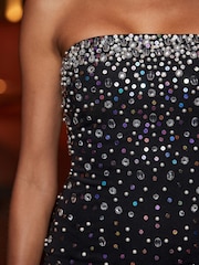 Sosandar Black Bandeau Embellished Pencil Dress - Image 4 of 5