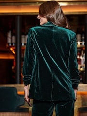 Sosandar Green Luxe Velvet Blazer - Image 4 of 5