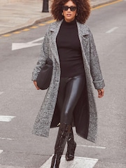 Sosandar Black Leather Look Seam Detail Premium Leggings - Image 5 of 5