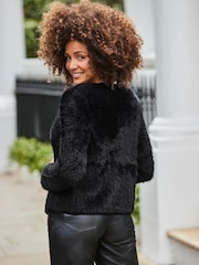 Sosandar Fluffy Strikk Cardigan Med Luxe Gullknapper - Bilde 2 av 5