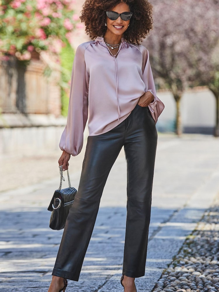Sosandar Pink Blouson Sleeve Blouse - Image 2 of 5