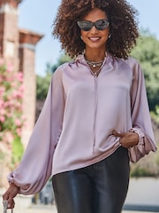 Sosandar Pink Blouson Sleeve Blouse - Image 3 of 5