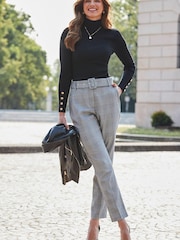 Sosandar Roll Neck Jumper With Gold Button Detail - صورة 2 من 5