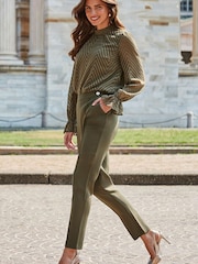Sosandar Green Tapered Trousers - Image 5 of 5