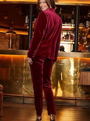 Sosandar Red Velvet Tailored Blazer - Image 4 of 4