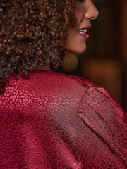Sosandar Red Satin Wrap Top - Image 4 of 5