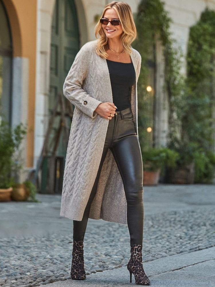 Kaufen Sie Natur Sosandar lang geschnittener Cardigan mit