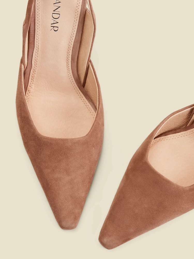 Sosandar Natural Suede Slingback Heels - Image 4 of 4 Sosandar Natural Suede Slingback Heels - Image 4 of 4