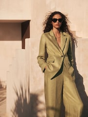 Green N Premium 100% Linen Blazer - Image 1 of 9