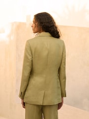 Green N Premium 100% Linen Blazer - Image 4 of 9