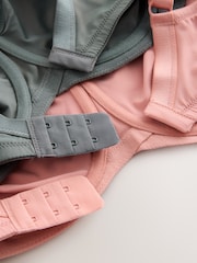 Pink/Khaki F-K Cup Under Arm Smoothing Non Pad Wired Minimising Ultimate Comfort Bras 2 Pack - Image 10 of 10