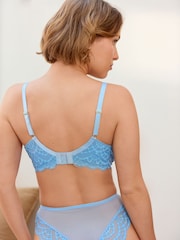 Blue DD+ Non Pad Plunge DD+ Padded Balcony Chloe Lace Bra - Image 4 of 8