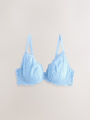 Blue DD+ Non Pad Plunge DD+ Padded Balcony Chloe Lace Bra - Image 6 of 8