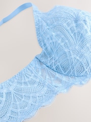 Blue DD+ Non Pad Plunge DD+ Padded Balcony Chloe Lace Bra - Image 7 of 8