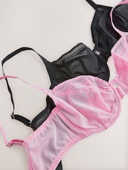 Black/Pink DD-K Mesh and Lace Trim Bras 2 Pack - Image 10 of 11