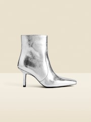 Botas de cano curto Sosandar Leather com bico quadrado - Imagem 6 de 6