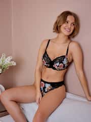Blue/Pink/Floral 3 Pack DD+ Non Pad Wired Full Cup Microfibre Lace Bra - Image 4 of 13