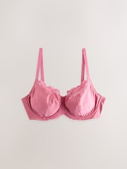 Blue/Pink/Floral 3 Pack DD+ Non Pad Wired Full Cup Microfibre Lace Bra - Image 9 of 13