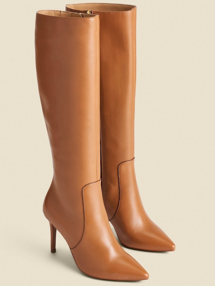 Sosandar Natural Leather Stiletto Knee High Boots - Image 1 of 4