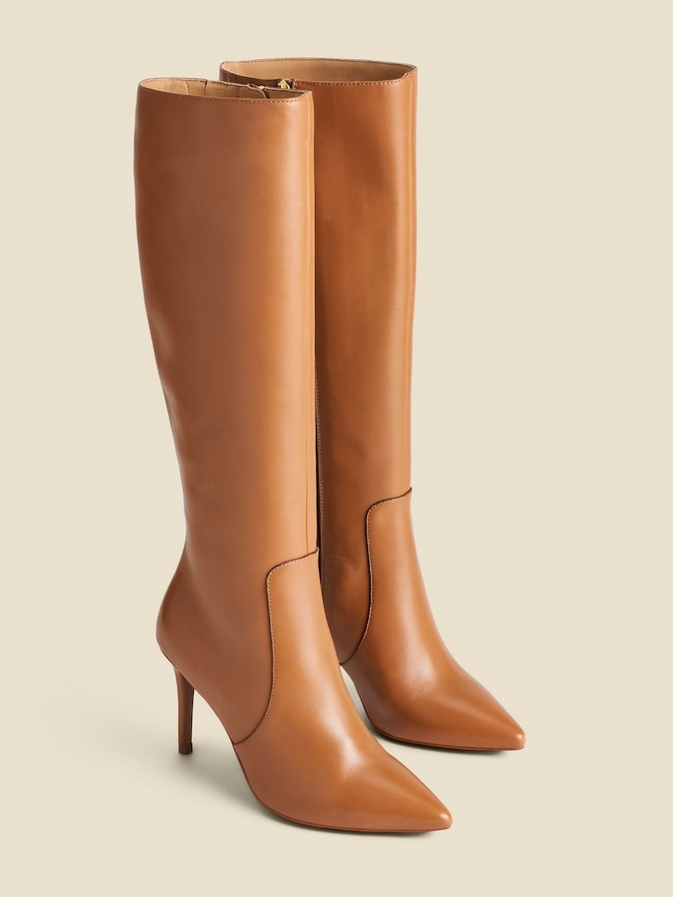 Sosandar Natural Leather Stiletto Knee High Boots - Image 2 of 4