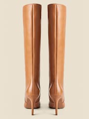 Sosandar Natural Leather Stiletto Knee High Boots - Image 3 of 4