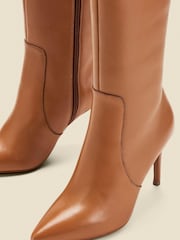 Sosandar Natural Leather Stiletto Knee High Boots - Image 4 of 4