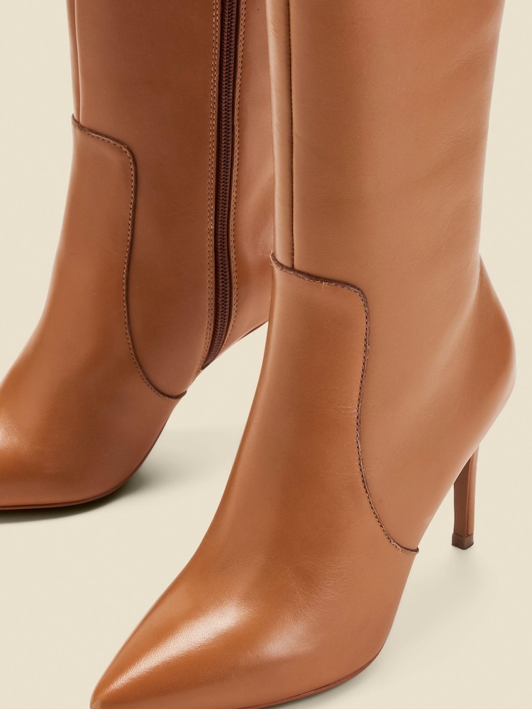 Sosandar Natural Leather Stiletto Knee High Boots - Image 4 of 4