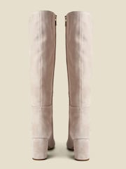 Sosandar Natural Suede Block Heel Knee High Boots - Image 4 of 4