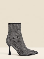 Sosandar Sparkle Flared Heel Sock Boots - Imagem 1 de 4