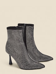 Sosandar Sparkle Flared Heel Sock Boots - Imagem 2 de 4