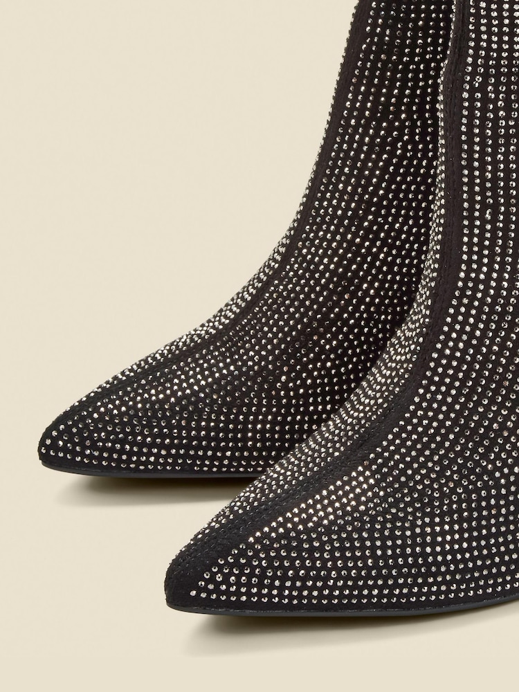 Sosandar Sparkle Flared Heel Sock Boots - Imagem 4 de 4