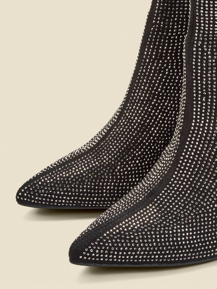 Sosandar – Stiefeletten mit Sockenschaft, ausgestelltem Absatz und Glitzereffekt - Bild 2 von 4
