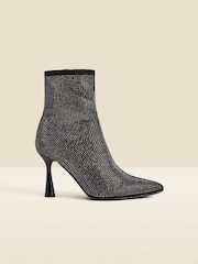 Sosandar – Stiefeletten mit Sockenschaft, ausgestelltem Absatz und Glitzereffekt - Bild 4 von 4