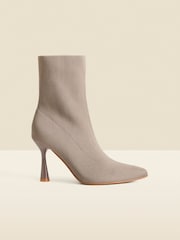 Sosandar Grey Flared Heel Sock Boots - Image 2 of 4