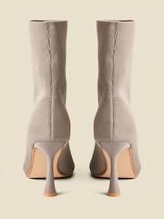 Sosandar Grey Flared Heel Sock Boots - Image 4 of 4