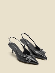 Sosandar Usnjene zaponke Detail Kitten čevlji z visoko peto Slingbacks - Slika 2 iz 4