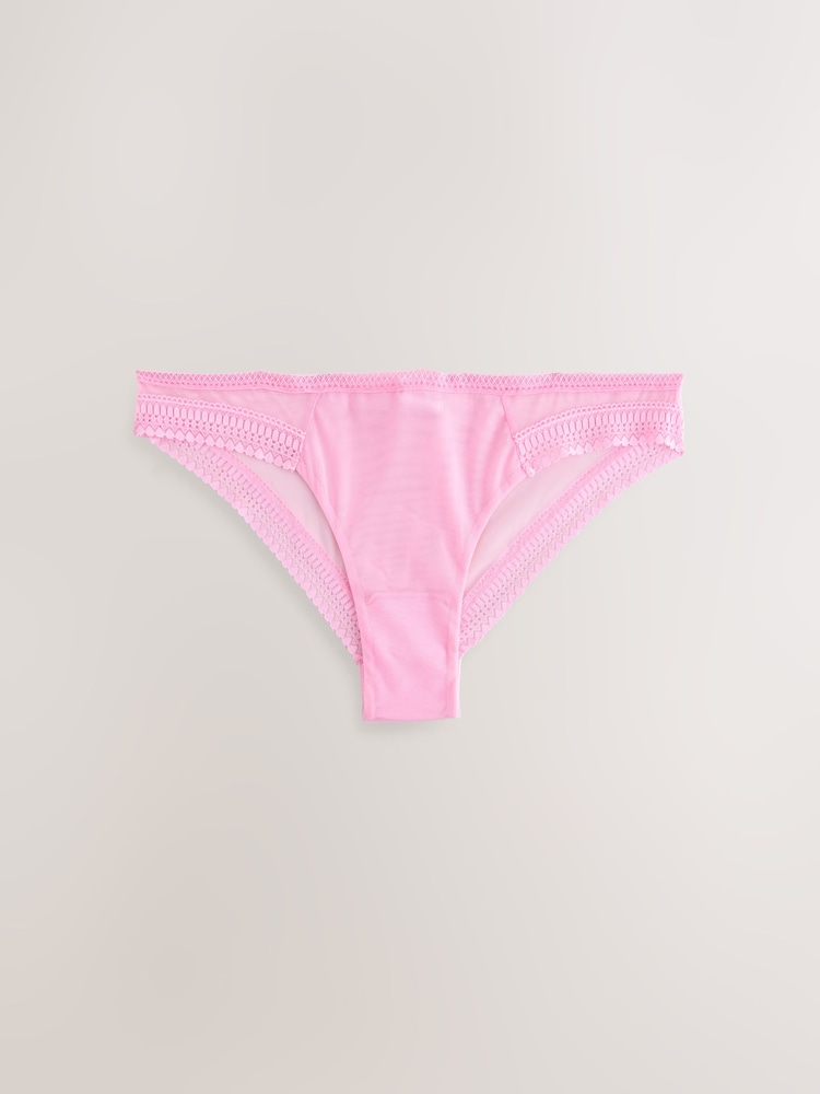 Black/Pink Mesh and Lace Trim Knickers - Image 2 of 5