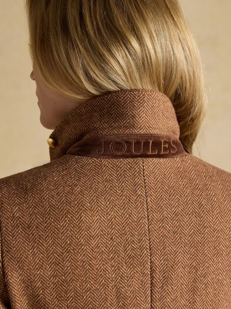 Veste tweed JOULES UK 12 bleu marine laine défilé blazer