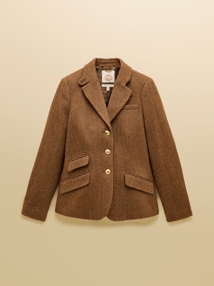 Joules Canterly Brown Herringbone Tweed Hacking Jacket - Image 16 of 16 Joules Canterly Brown Herringbone Tweed Hacking Jacket - Image 16 of 16