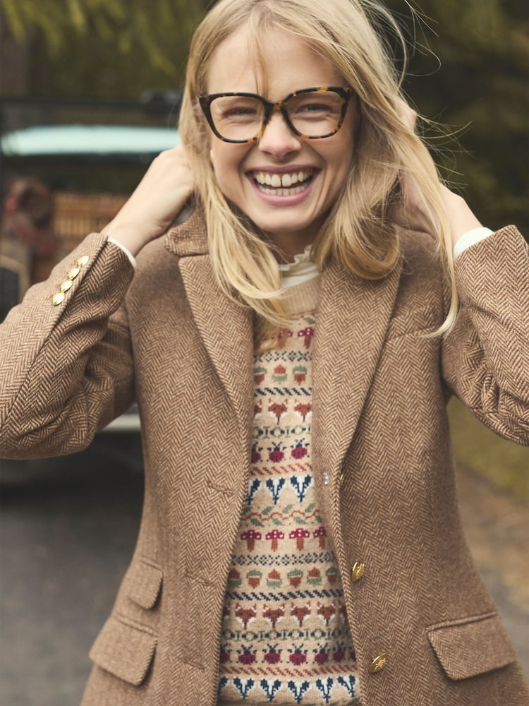 Joules Canterly Brown Herringbone Tweed Hacking Jacket - Image 2 of 16 Joules Canterly Brown Herringbone Tweed Hacking Jacket - Image 2 of 16