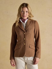 Joules Canterly Brown Herringbone Tweed Hacking Jacket - Image 4 of 16