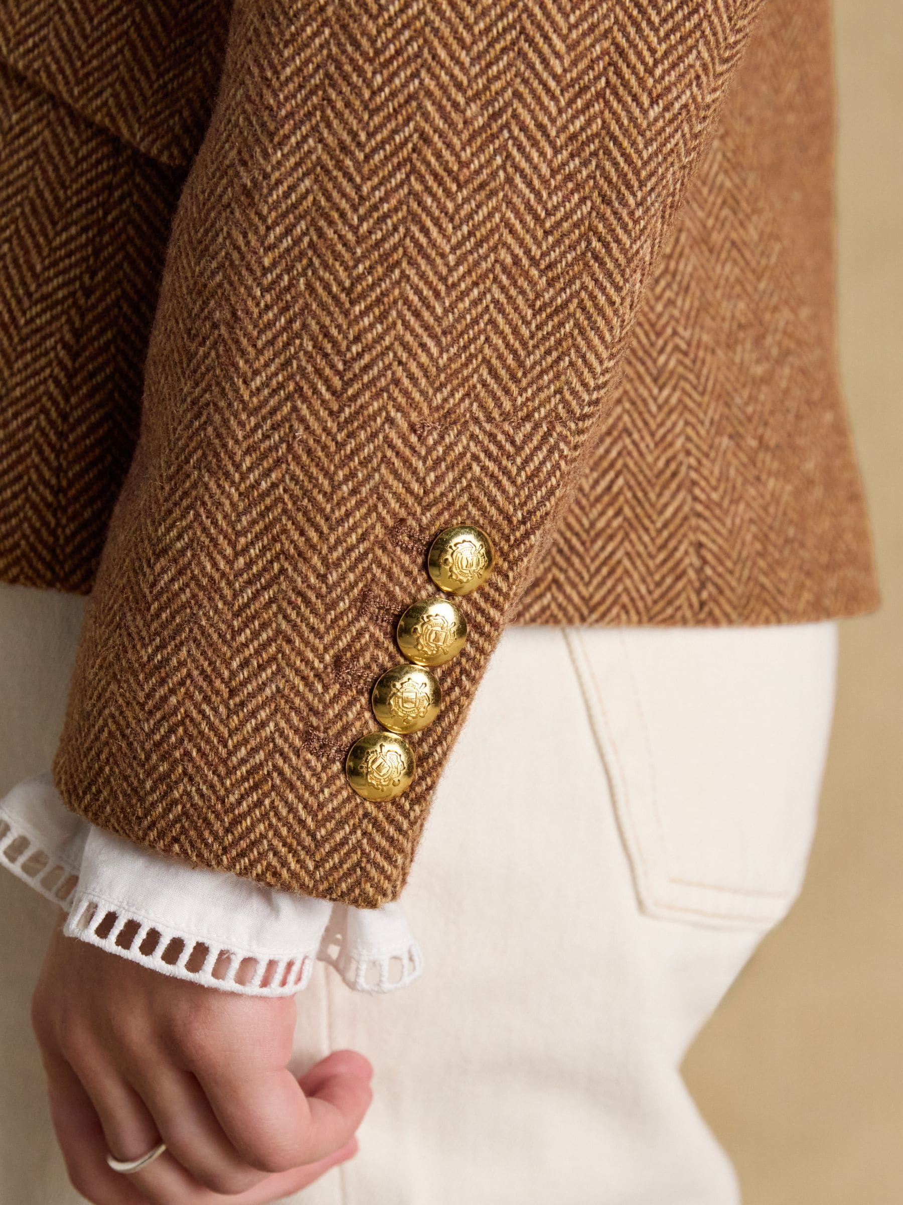 Buy Joules Canterley Brown Herringbone Tweed Blazer from Next USA